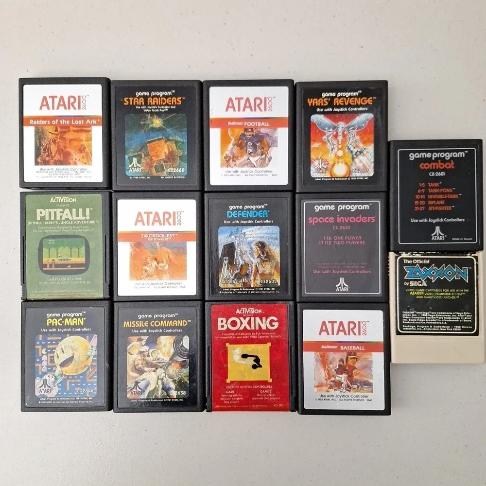 Lot of 13 Atari 2600 Games Pac-Man, Pitfall!, Defender, Combat, Etc UNTESTED